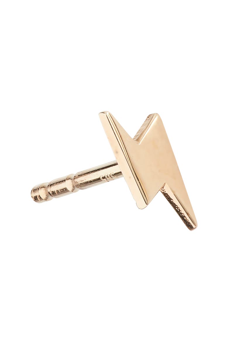 Icon Lightning Single Stud Earring, Alternate, color, GOLD