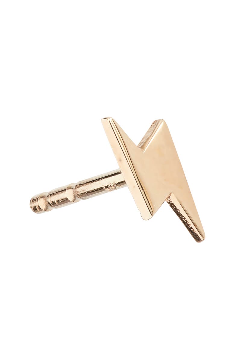 Anzie Icon Lightning Single Stud Earring, Alternate, color, Gold