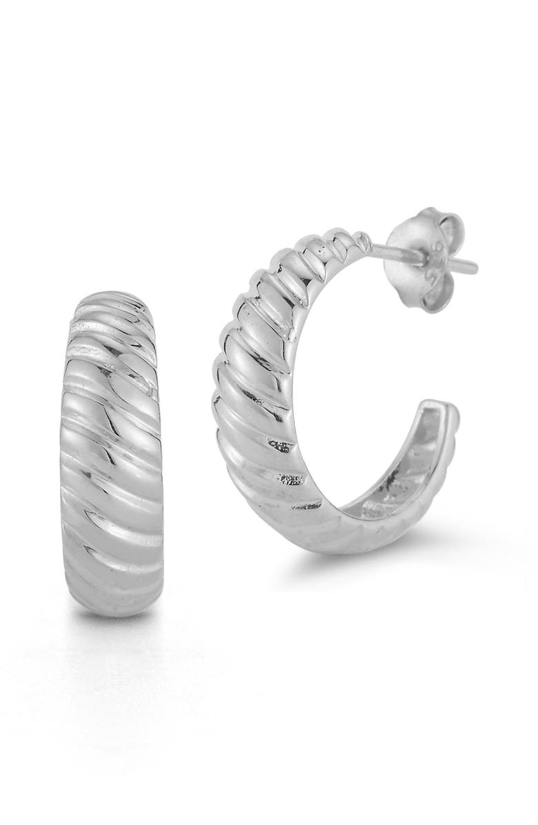 CHLOE AND MADISON Twisted Hoop Earrings, Main, color, Silver