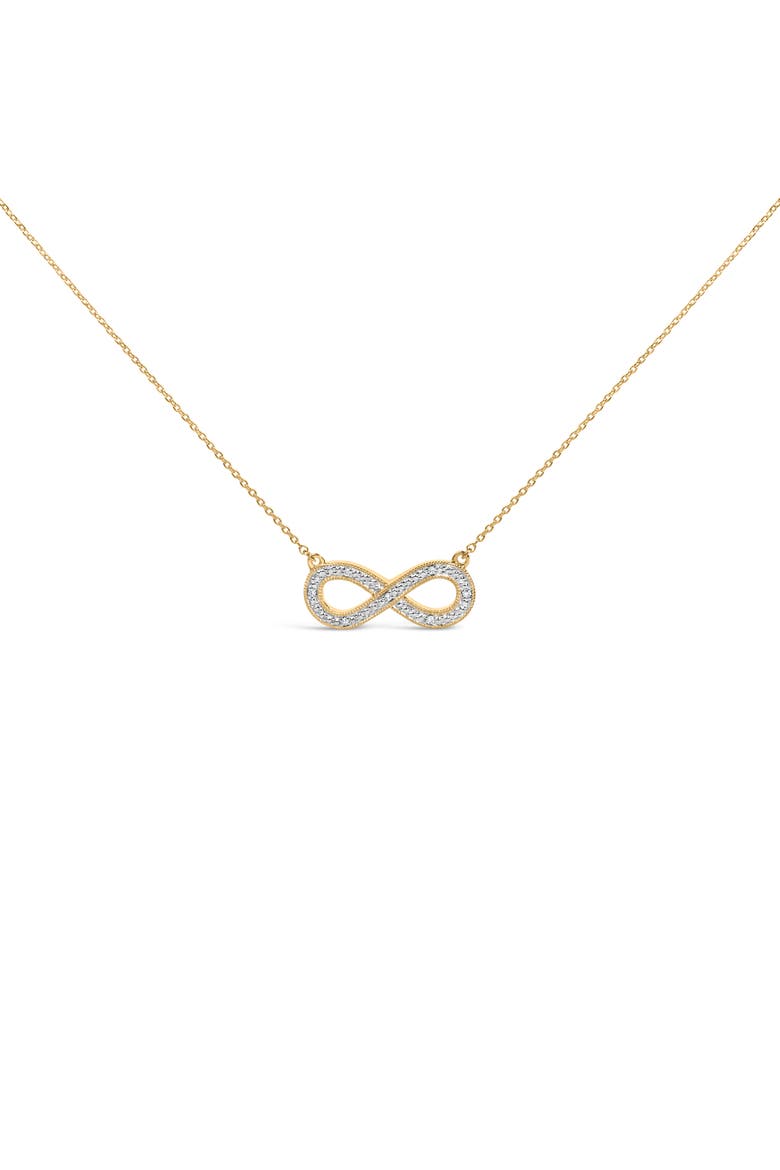 Gold Vermeil Diamond Accent Infinity Pendant Necklace, Main, color, Silver