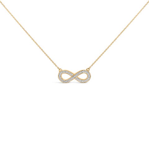 Gold Vermeil Diamond Accent Infinity Pendant Necklace
