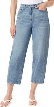 Kensie Forward Side Seam Barrel Leg Jeans