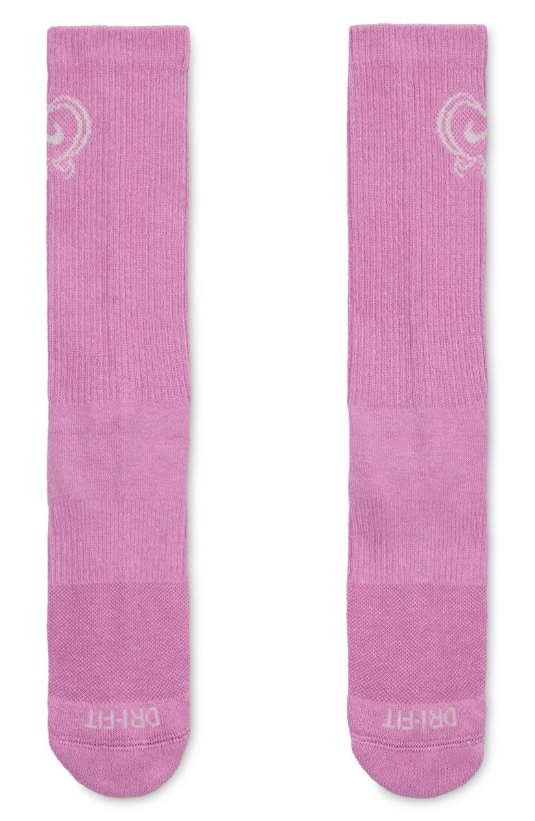 Nike Cushioned Crew Socks, Main, color, Light Magenta/ Sail