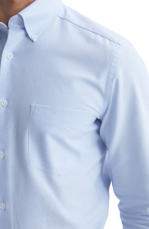 Reiss Soft Blue Slim-fit Button-down Collar Cotton Oxford Shirt In Blue