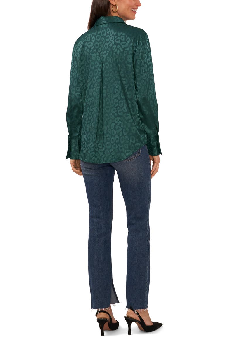 Vince Camuto Leopard Print Satin Button-Up Shirt, Alternate, color,