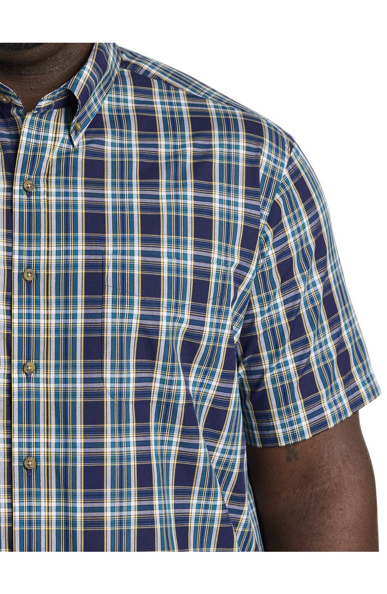 Harbor Bay by DXL Big & Tall Easy-Care Plaid Sport Shirt, Alternate, color, Blue