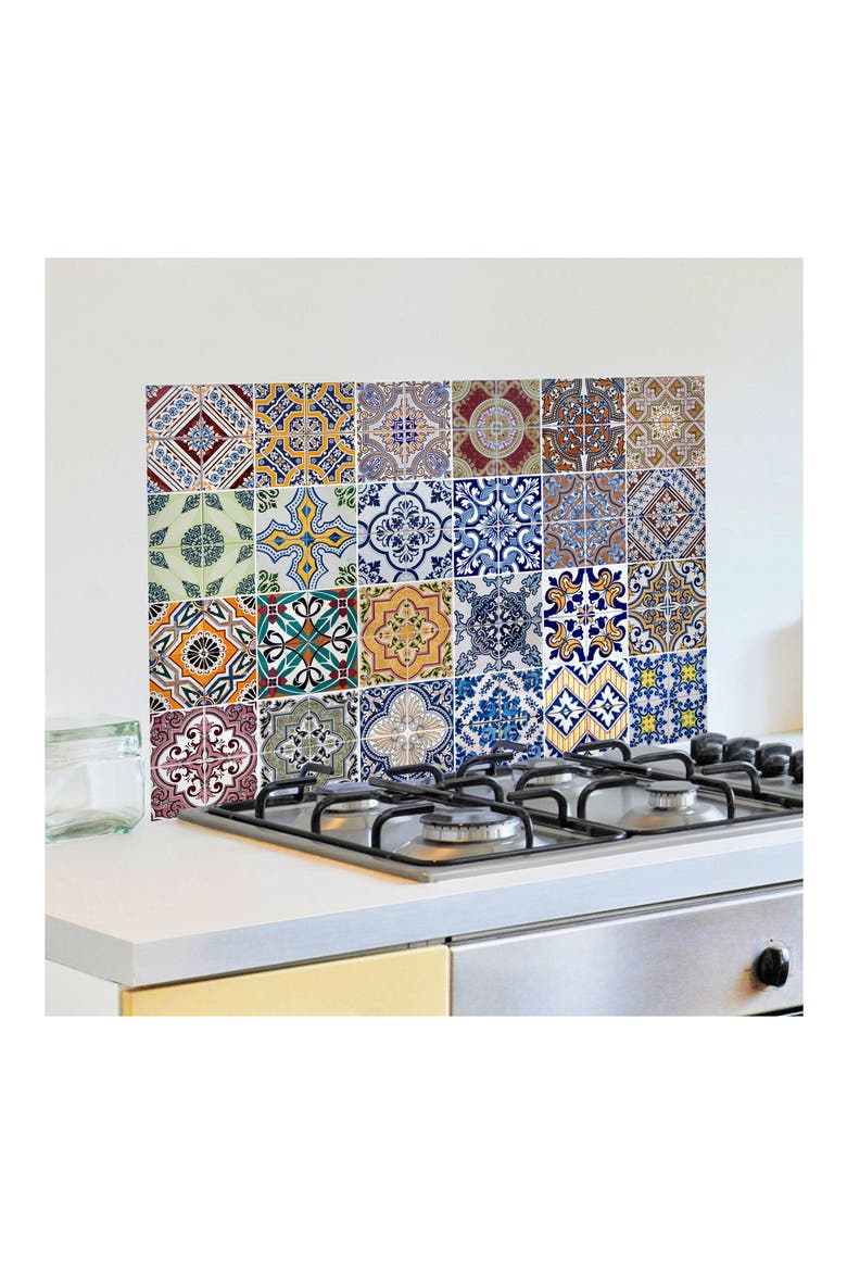 Azulejos Peel & Stick Vinyl Kitchen Panel, Alternate, color, MULTI-COLOR