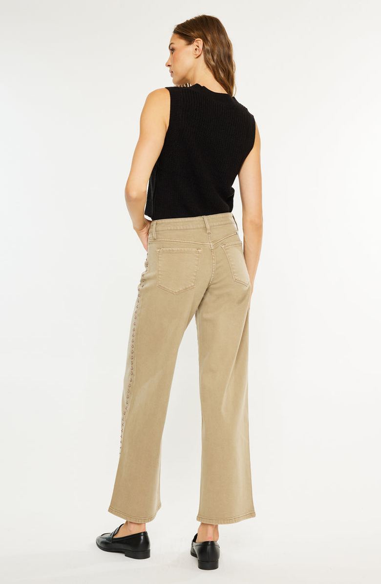 KanCan Ellie Mid Rise Wide Leg Jeans, Alternate, color, Tan Wash