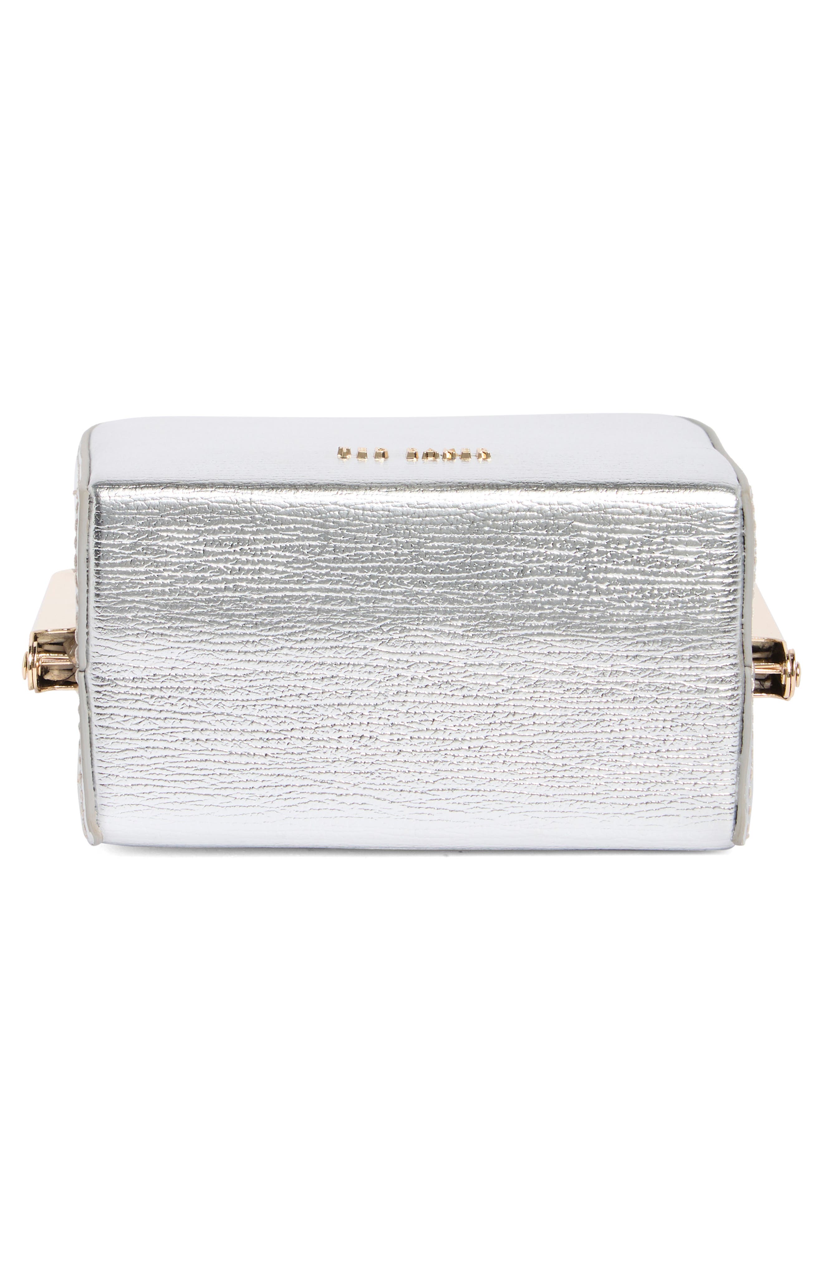 Khloe Frame Clutch, Alternate, color, SILVER