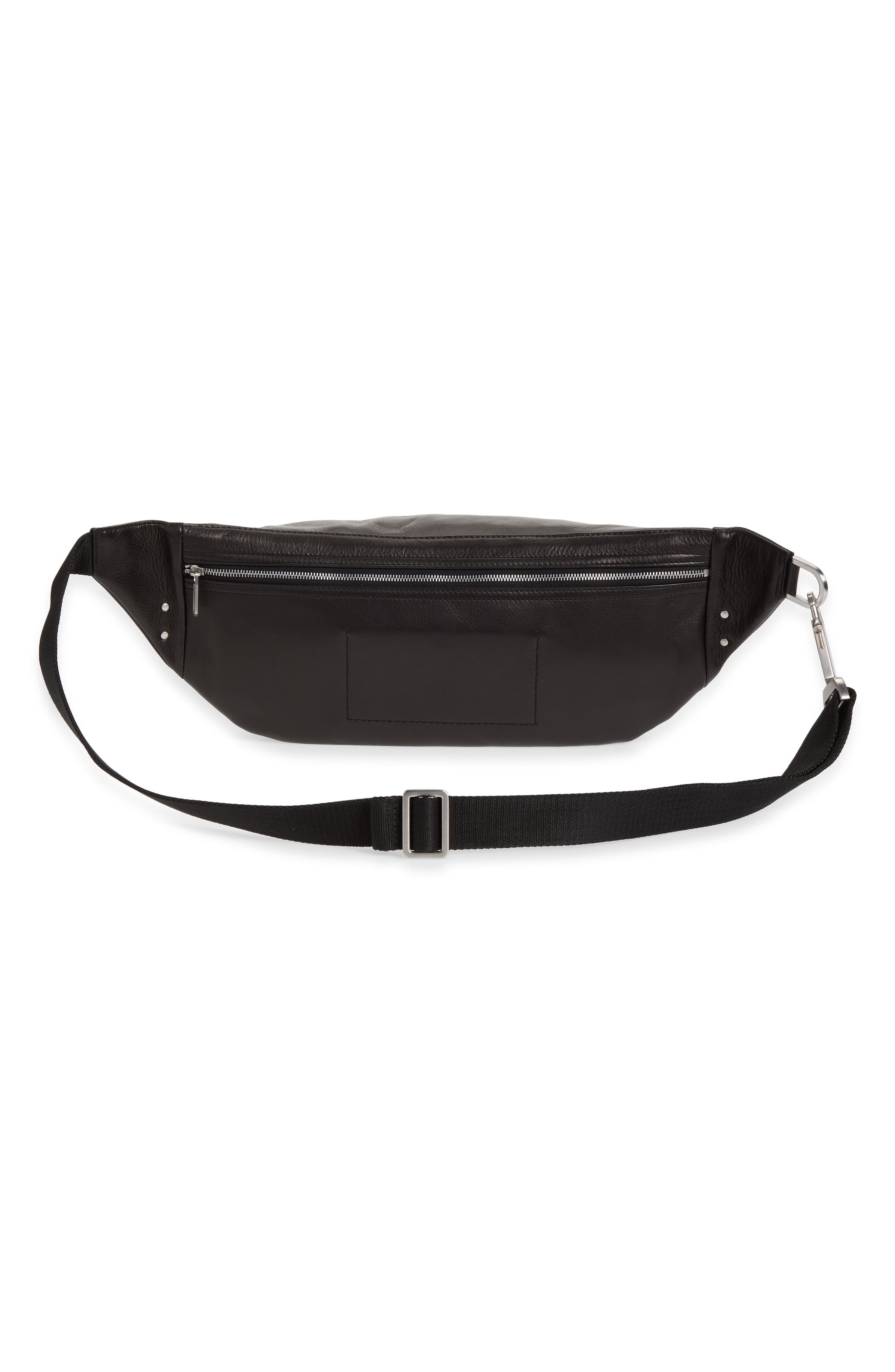 Leather Belt Bag, Alternate, color, BLACK