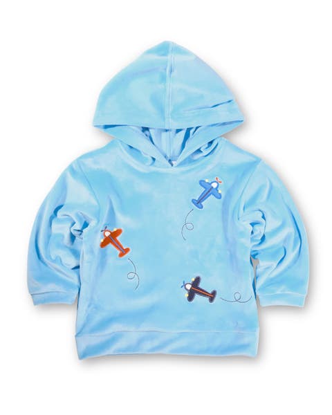 Velour Hoodie With Airplanes (Baby, Toddler)
