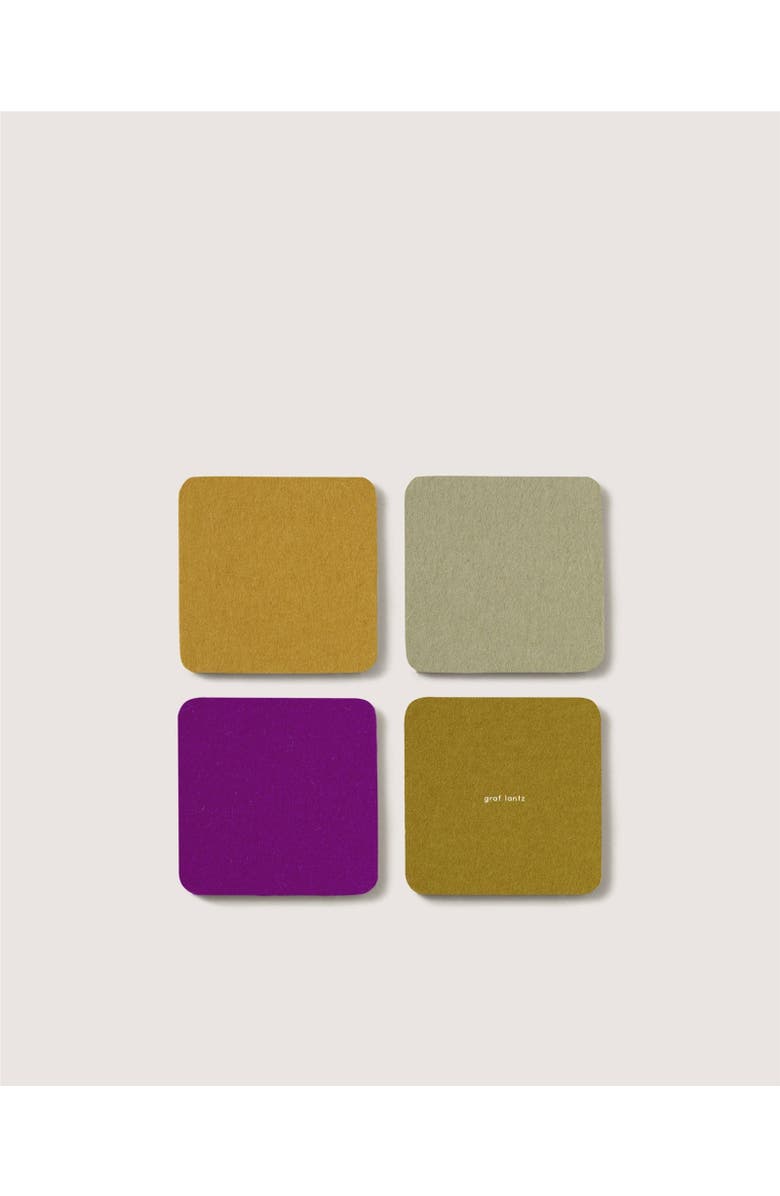 Graf Lantz Bierfilzl Merino Wool Square Coaster 4 Pack, Main, color, Golden Hour