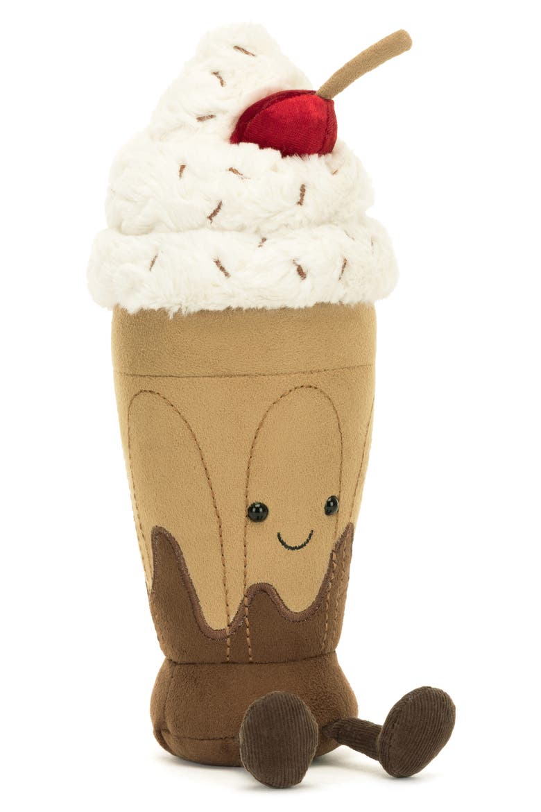 Amuseables Milkshake Plush Toy, Main, color, BROWN MULTI