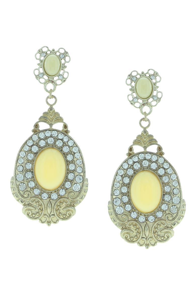 Harper Statement Earrings, Main, color, GOLD / WHITE