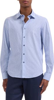 Bugatchi James OoohCotton® Micro Palm Tree Print Button-Up Shirt