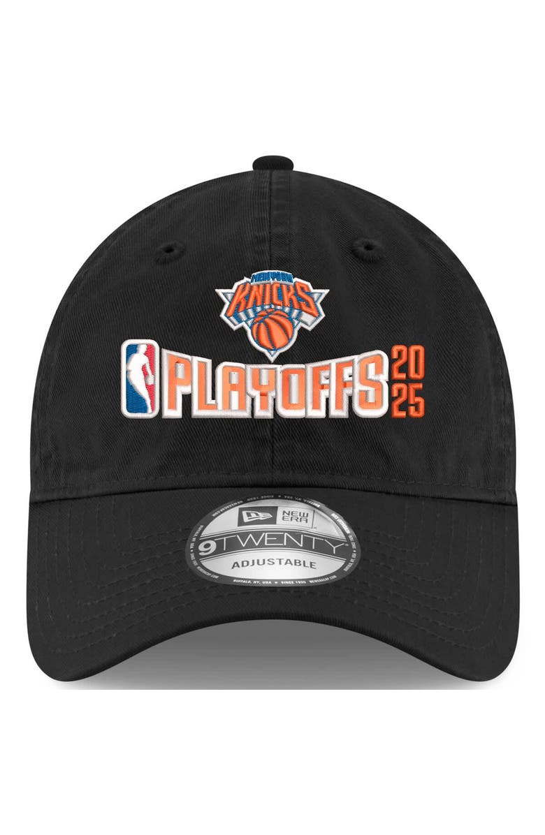 New Era Men's Black New York Knicks 2025 NBA Playoffs 9TWENTY Adjustable Hat, Alternate, color, 