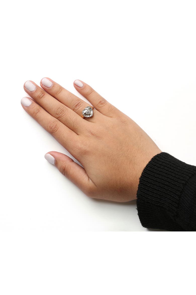 10K Yellow Gold 1/4 Cttw Diamond Heart Shape Ballerina Ring, Alternate, color, Yellow