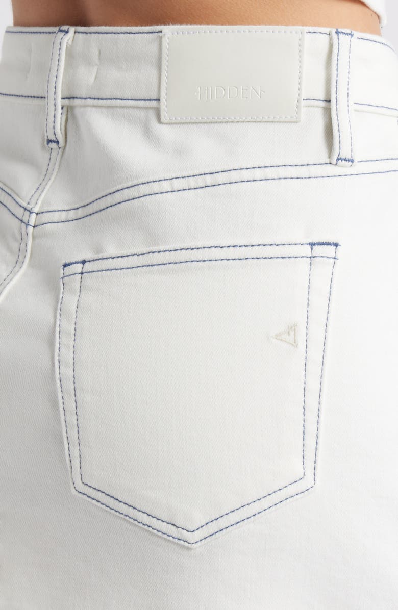 HIDDEN JEANS Raw Hem Denim Minikirt, Alternate, color, Pearl