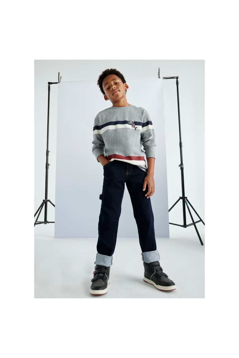 Straight Stitched Jeans, Alternate, color, Navy