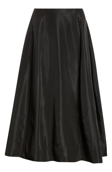 Sculpt Ripple Taffeta Midi Skirt