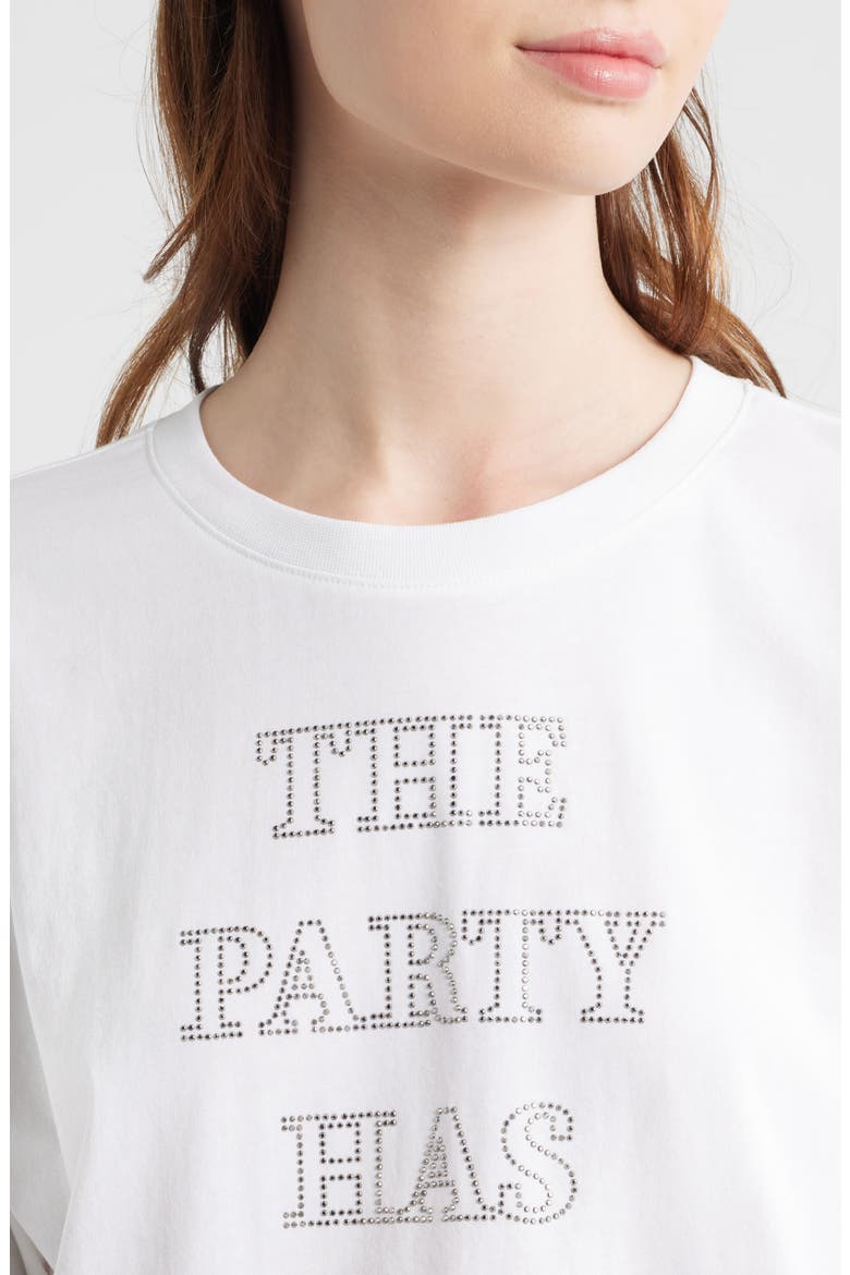Evi Rhinestone Embellished Cotton Graphic T-Shirt, Alternate, color, WHT