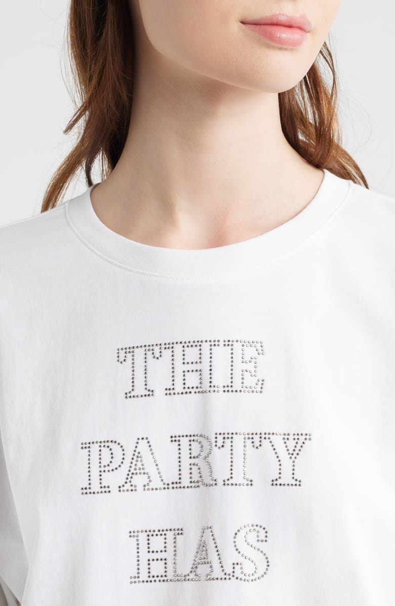 BOSS Evi Rhinestone Embellished Cotton Graphic T-Shirt, Alternate, color, Wht