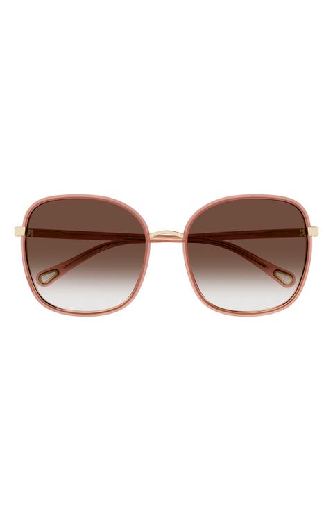 56mm Gradient Square Sunglasses