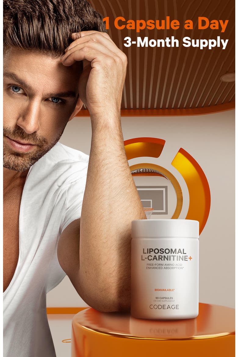 Liposomal L-Carnitine 500mg Supplement, Alternate, color, White