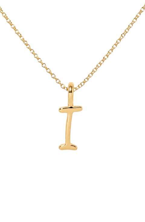 Script Initial Charm Necklace