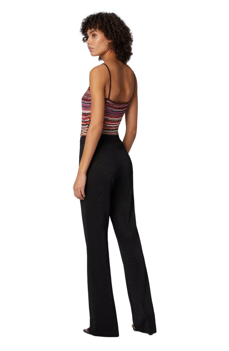 Missoni Straight Trousers In Lamé Viscose, Alternate, color, Black