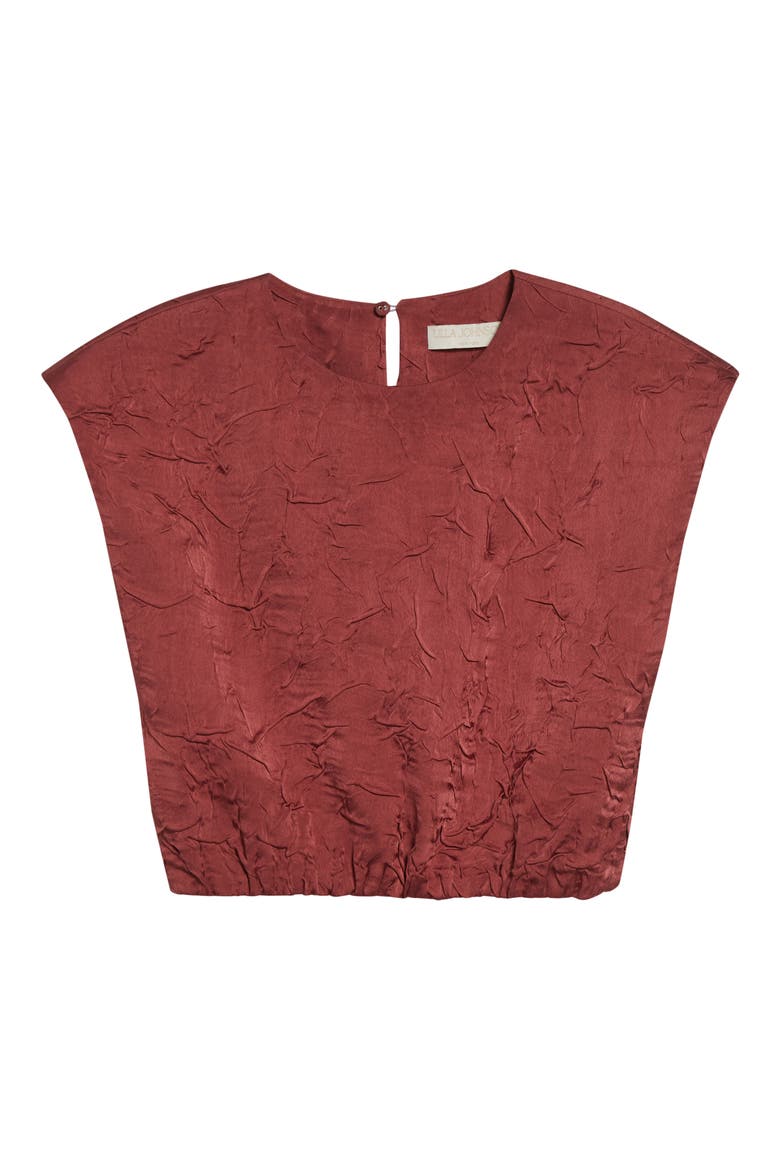 Gisella Crinkle Satin Crop Top, Alternate, color, FIG