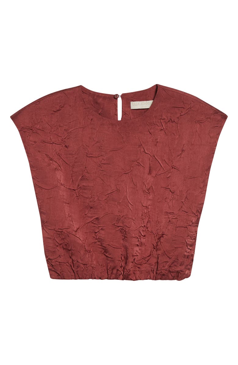 Ulla Johnson Gisella Crinkle Satin Crop Top, Alternate, color, Fig
