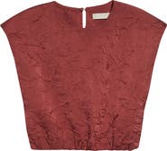 Ulla Johnson Gisella Crinkle Satin Crop Top
