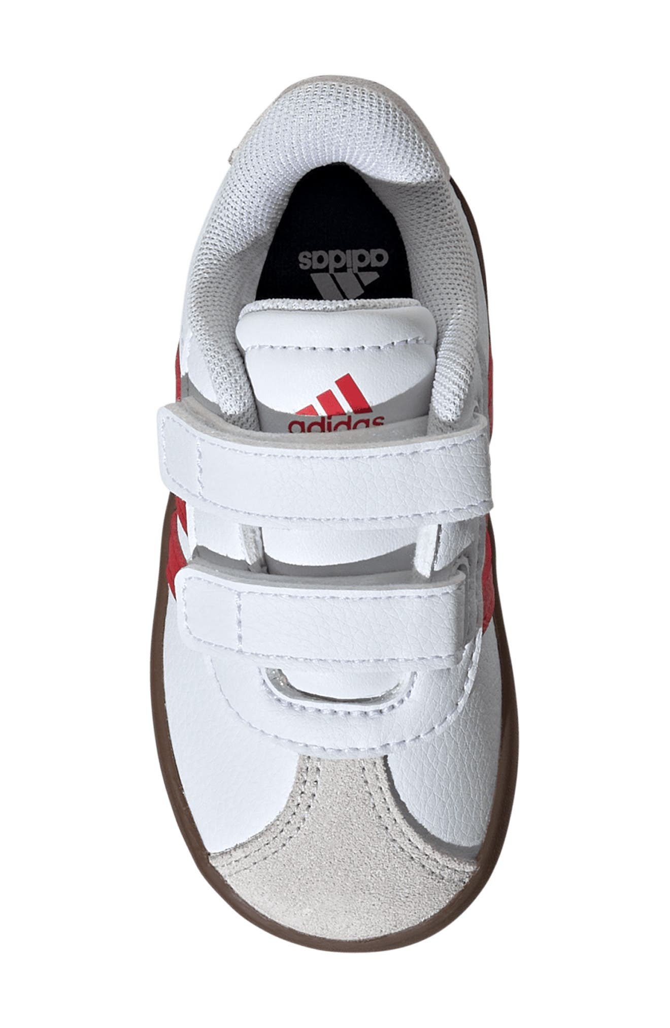 adidas Kids' VL Court 3.0 Sneaker, Alternate, color, Ftwr White/Better Scarlet/Grey One