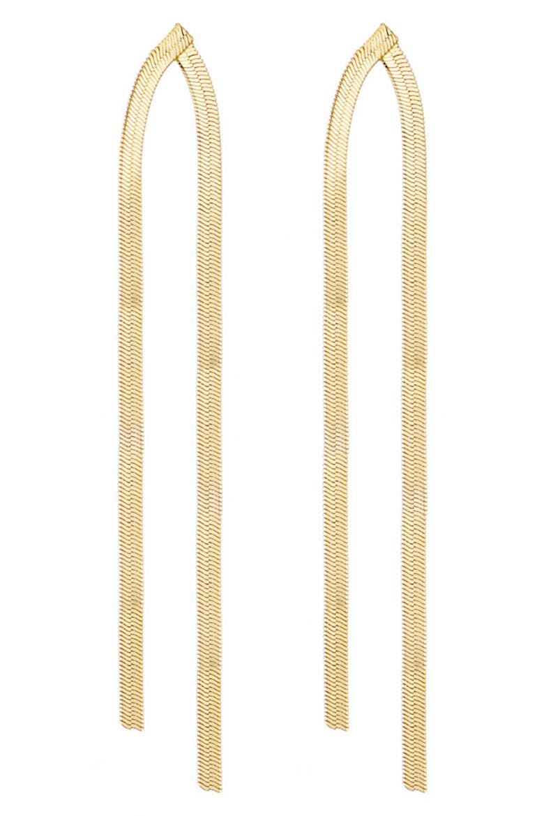 Herringbone Chain Drop Earrings, Alternate, color, GOLD