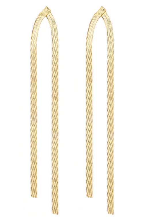 Adornia Herringbone Chain Drop Earrings In Gold