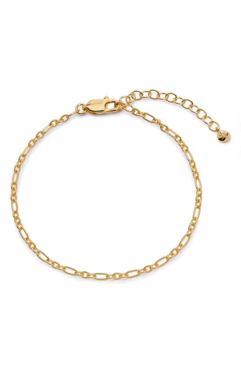 Monica Vinader Textured Chain Link Bracelet, Main, color, 18K Gold Vermeil