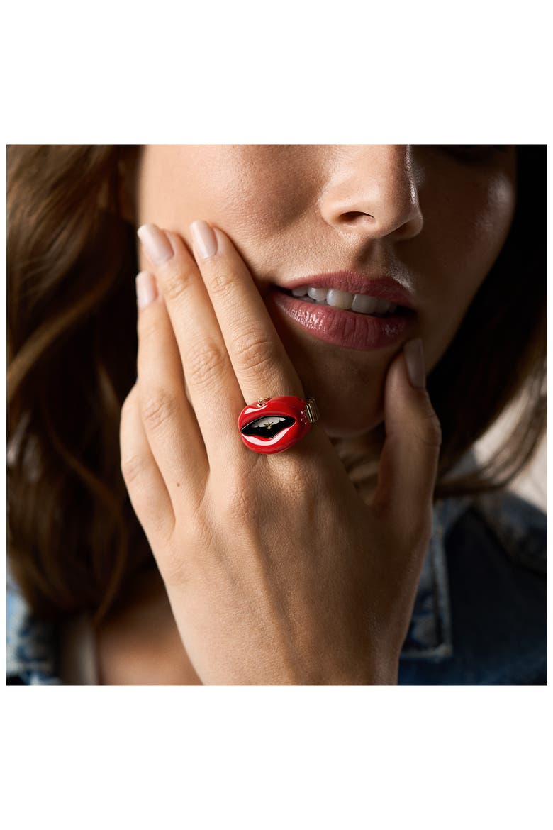 Red Lips Ring Watch, 23.3mm, Alternate, color, RED