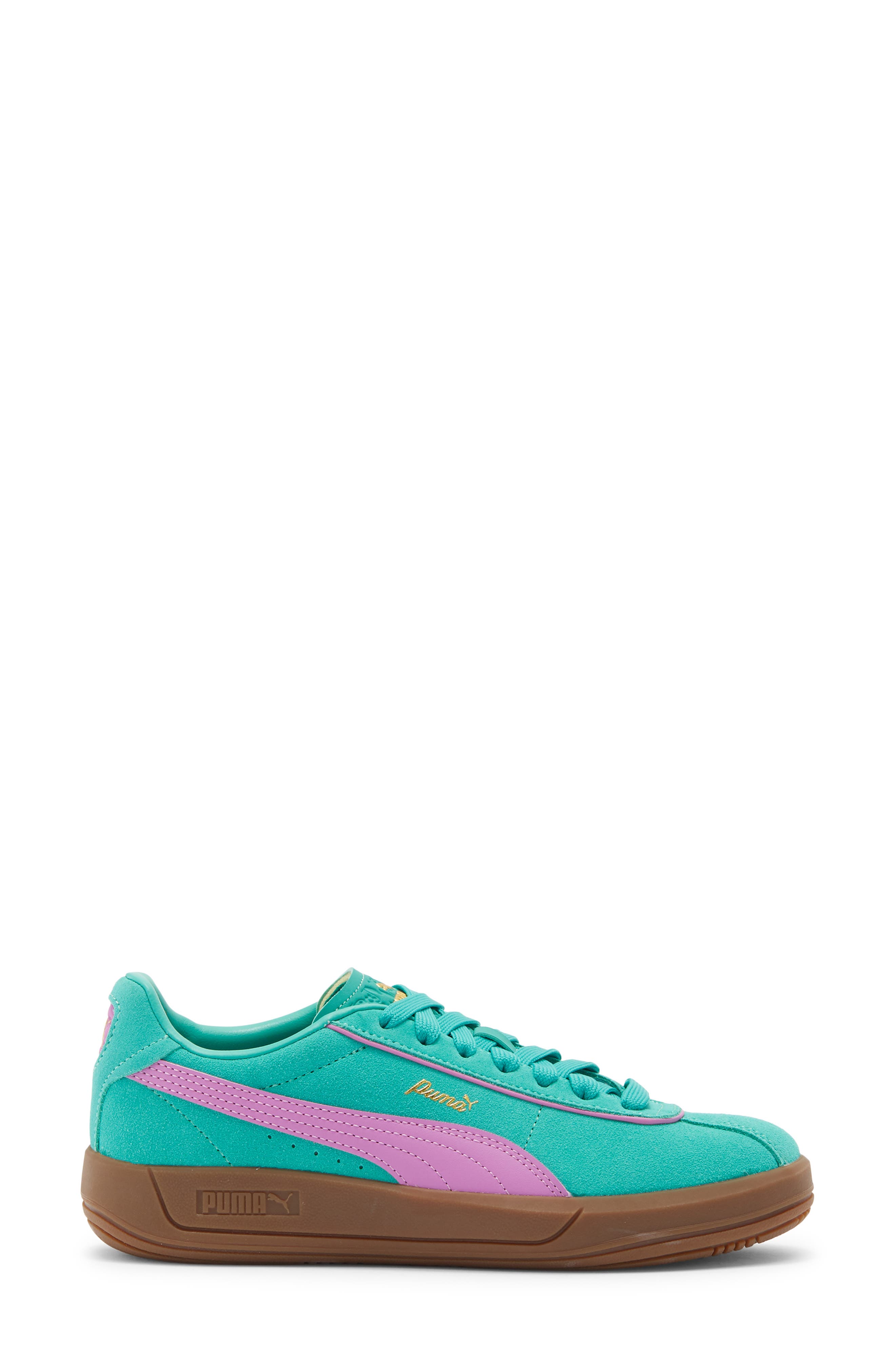 PUMA Club Klassika SD Low Top Sneaker, Alternate, color, Vibrant Green/ Mauve Pop