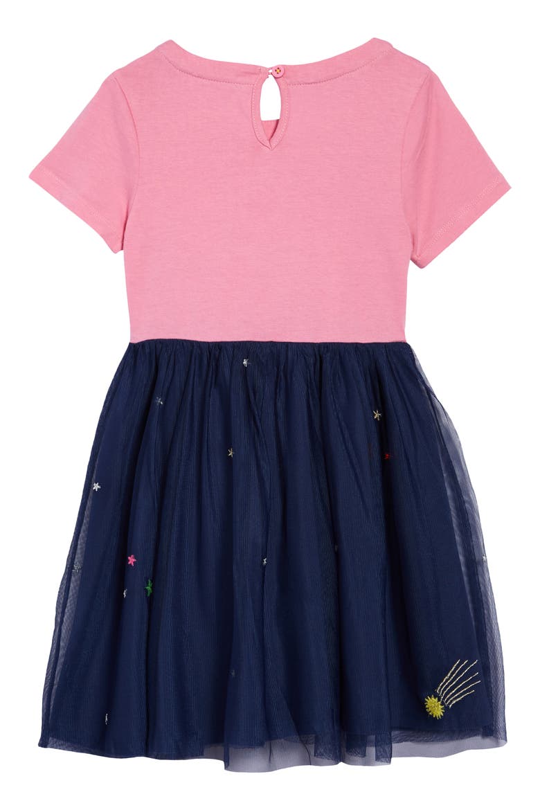Kids' Earth & Beyond Appliqué Cotton Dress, Alternate, color, BRIGHT PETAL PINK SPACE