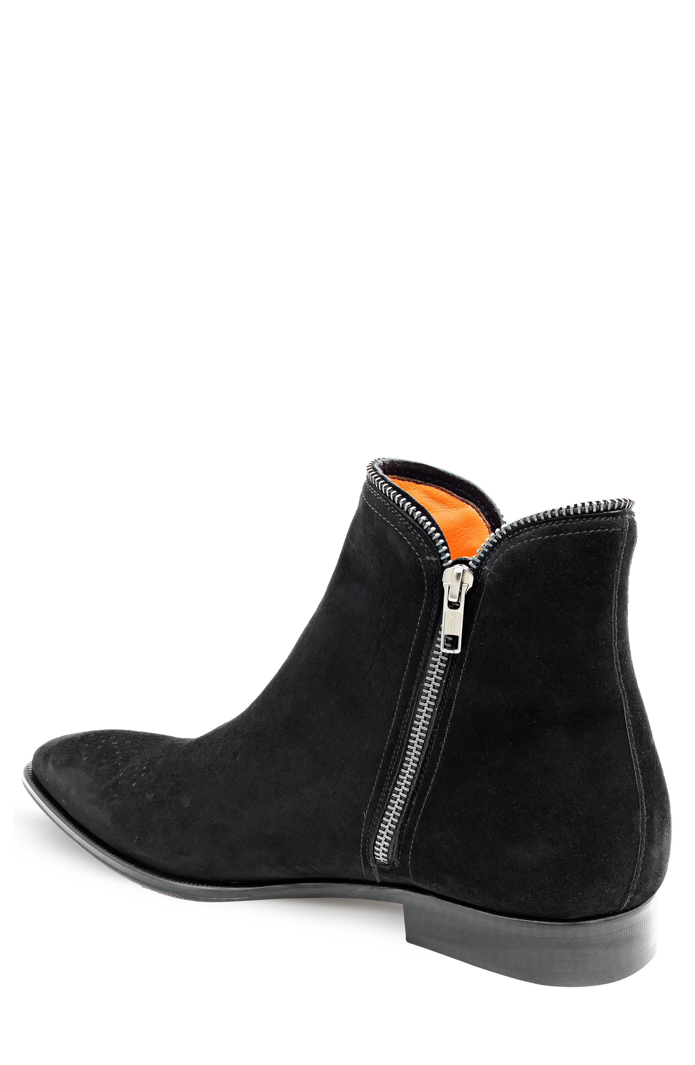 Mezlan Moretti Suede Zip Boot, Alternate, color, Black