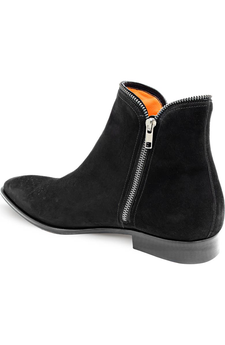 Mezlan Moretti Suede Zip Boot, Alternate, color, Black