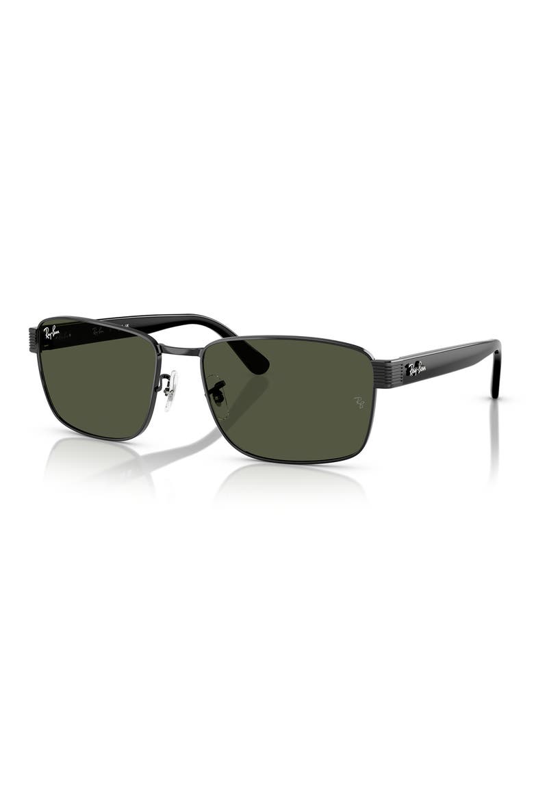 59mm Square Sunglasses, Alternate, color, BLACK