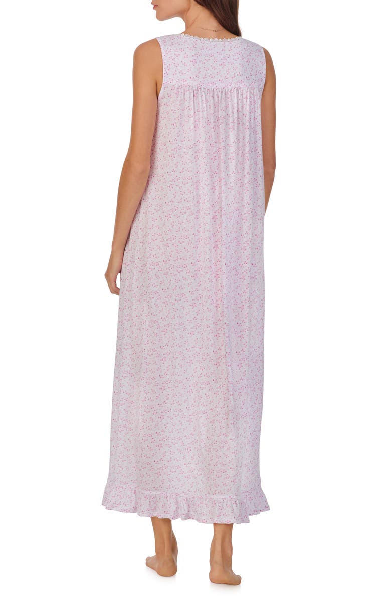 Eileen West Floral Sleeveless Ballet Cotton Blend Jersey Nightgown, Alternate, color, 