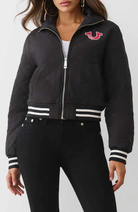 True Religion Quilted Logo Zip Jacket