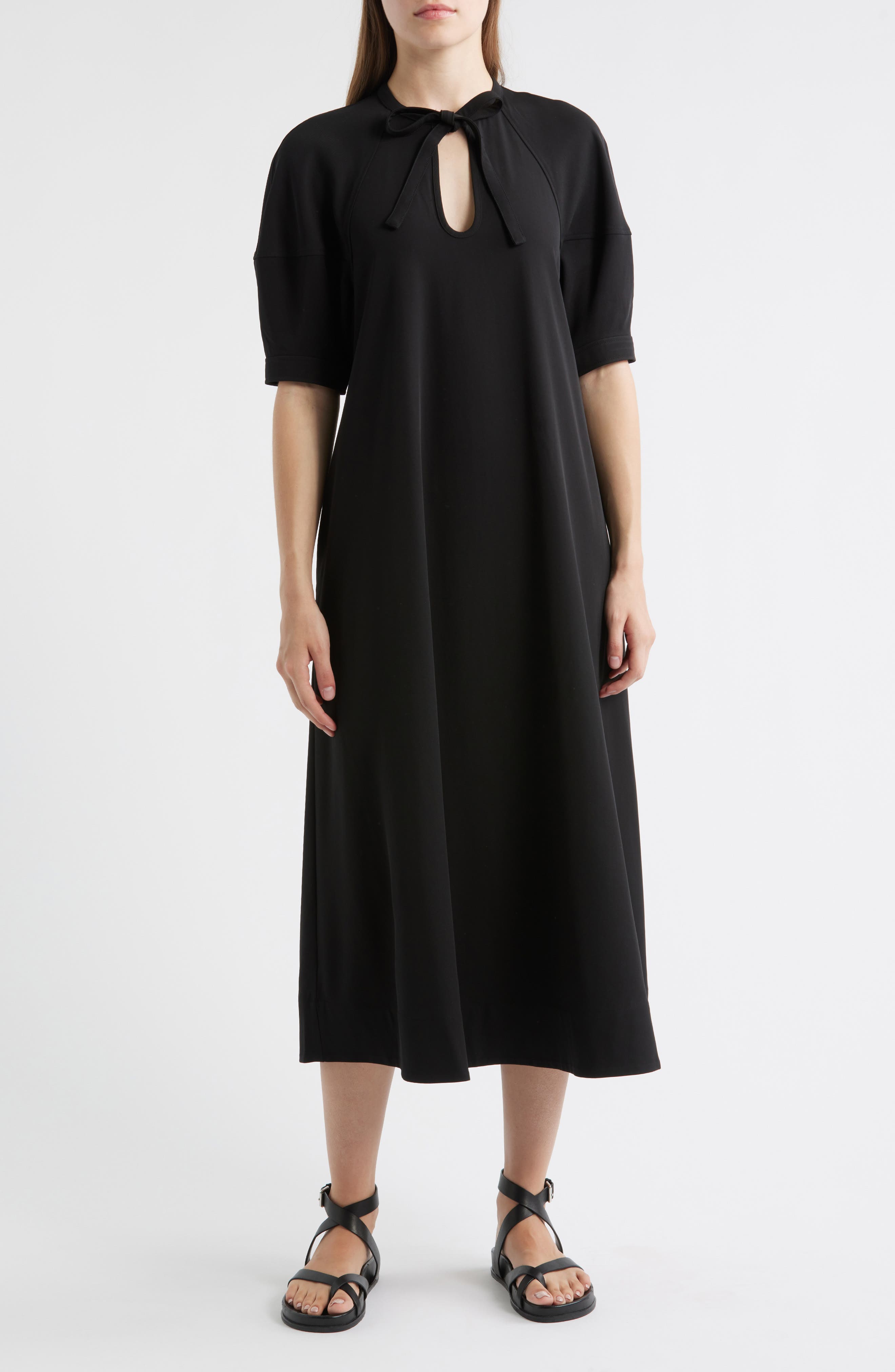 COS Tie Neck Midi Dress