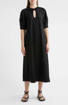 COS Tie Neck Midi Dress