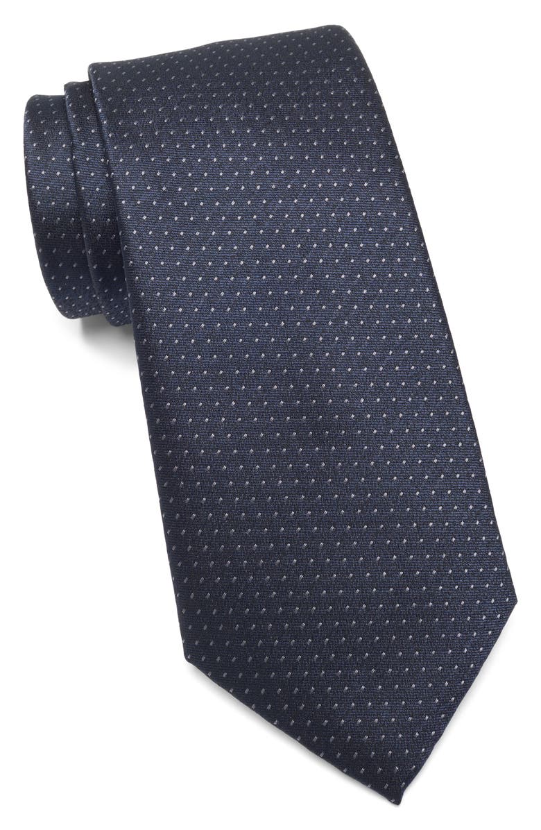 TOM BAINE Textured Dot Tie, Main, color, Blue