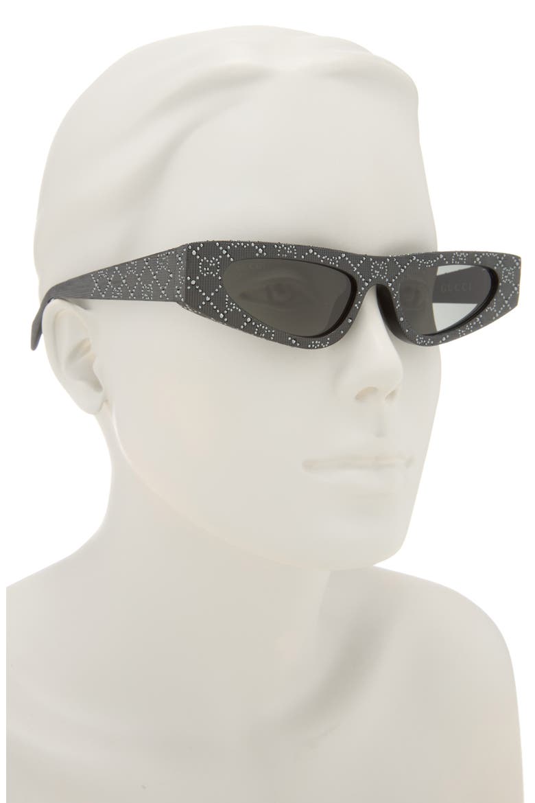 52mm Cat Eye Sunglasses, Alternate, color, BLACK BLACK GREY