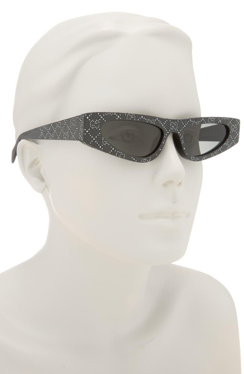 Gucci 52mm Cat Eye Sunglasses, Alternate, color, Black Black Grey
